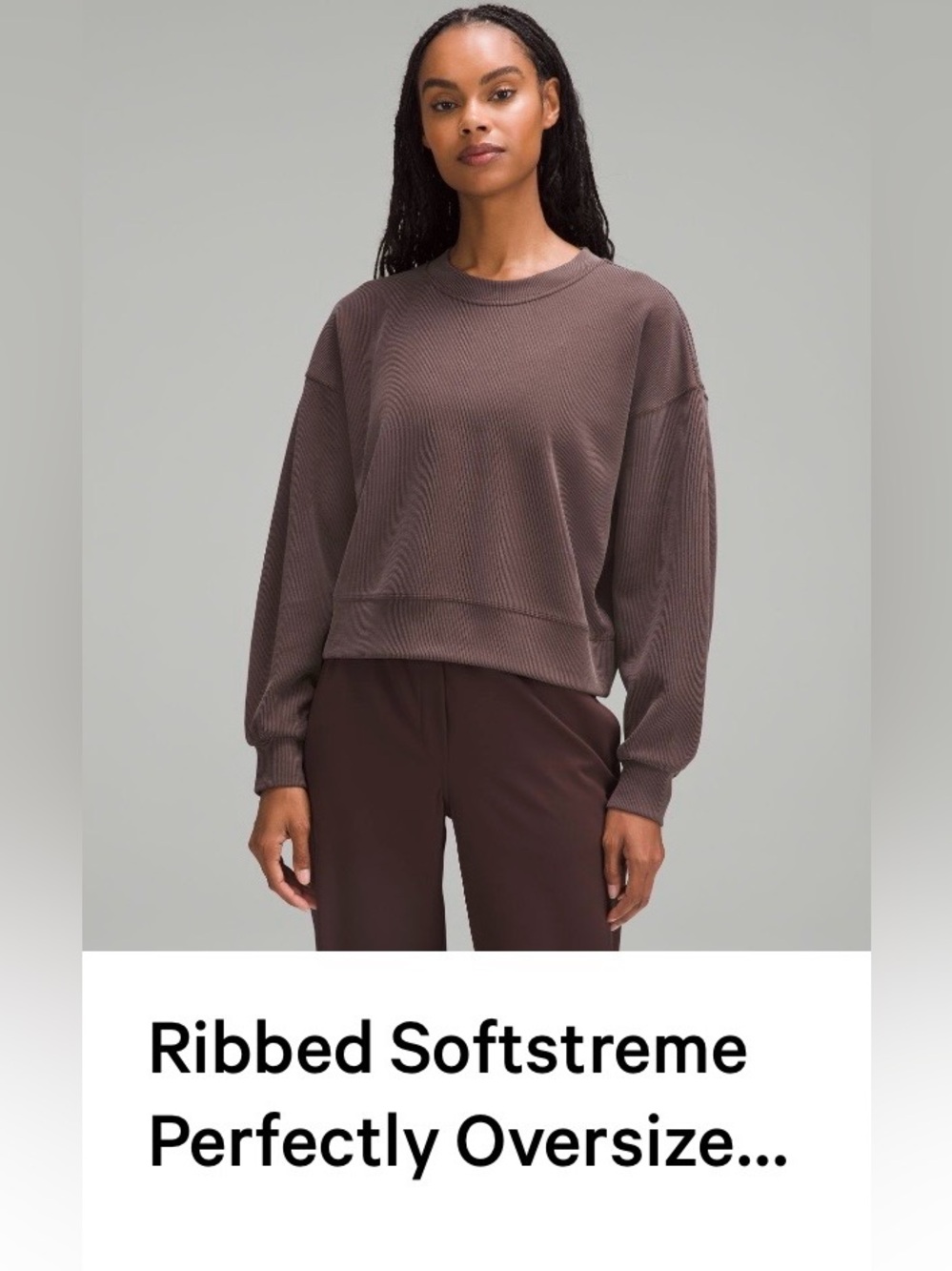 Lululemon Ribbed Softstreme Perfectly Oversized Cropped Crew